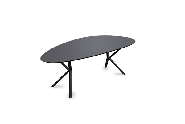Melamine eettafel beton donker - Kiezel Type A - VV onderstel - {{ product.type }} - Kas20