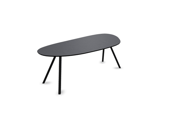 Melamine eettafel beton donker - Organisch Type A - Schuine i onderstel - {{ product.type }} - Kas20