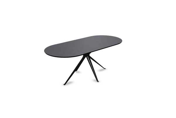 Melamine eettafel beton donker - Plat ovaal - Anna onderstel - {{ product.type }} - Kas20