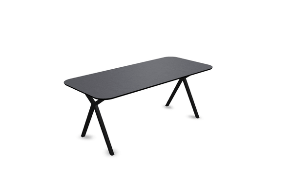 Melamine eettafel beton donker - Recht radius - Scissor onderstel - {{ product.type }} - Kas20