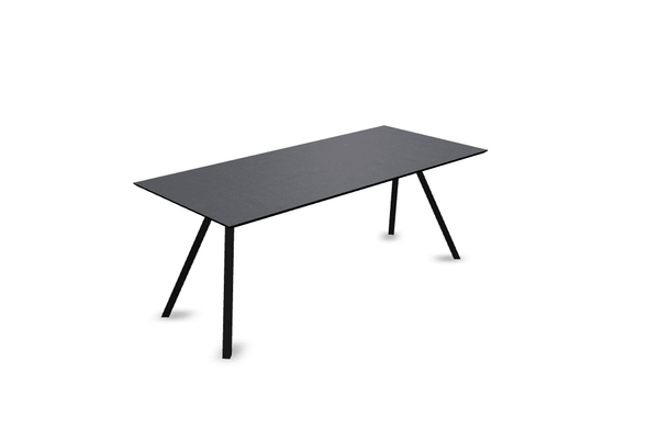 Melamine eettafel beton donker - Recht - Schuine i onderstel - {{ product.type }} - Kas20