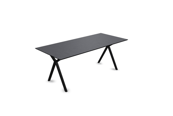 Melamine eettafel beton donker - Recht - Scissor onderstel - {{ product.type }} - Kas20