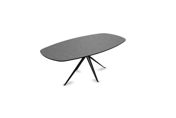 Melamine eettafel beton grijs - Deens ovaal - Anna onderstel - {{ product.type }} - Kas20