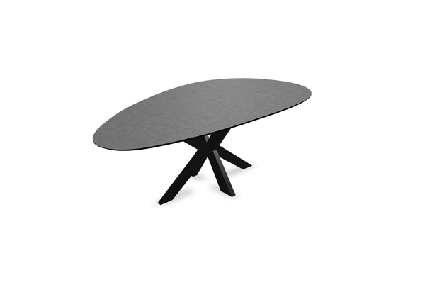 Melamine eettafel beton donker - Kiezel Type A - Matrix dun onderstel - {{ product.type }} - Kas20