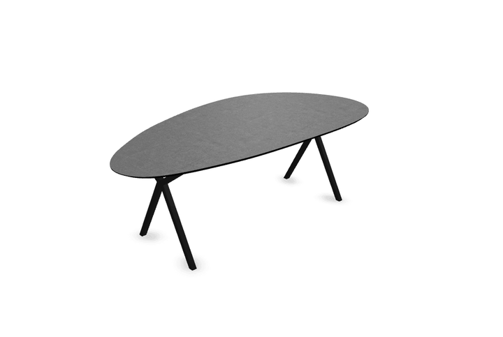 Melamine eettafel beton donker - Kiezel Type A - Scissor onderstel - {{ product.type }} - Kas20