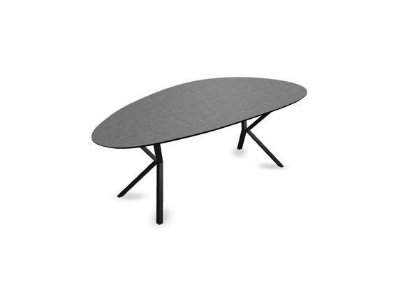 Melamine eettafel beton donker - Kiezel Type A - VV onderstel - {{ product.type }} - Kas20