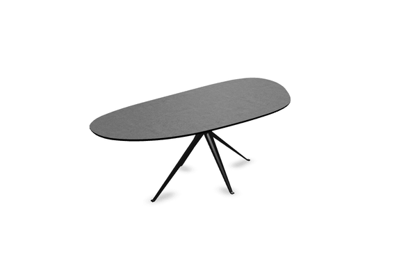 Melamine eettafel beton donker - Organisch Type A - Anna onderstel - {{ product.type }} - Kas20