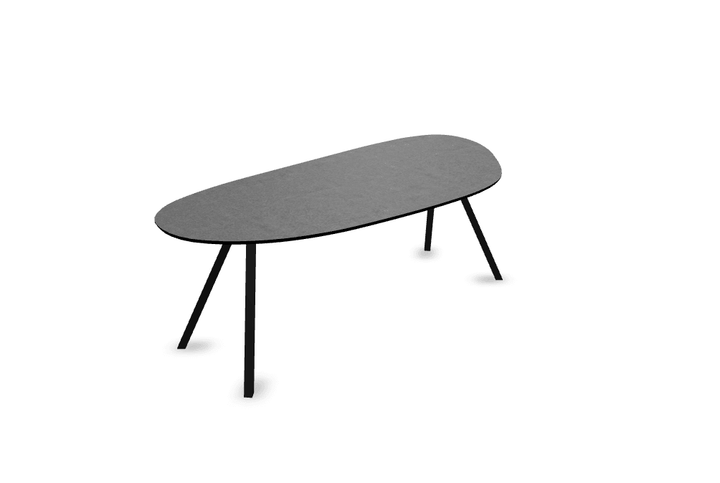 Melamine eettafel beton donker - Organisch Type A - Schuine i onderstel - {{ product.type }} - Kas20