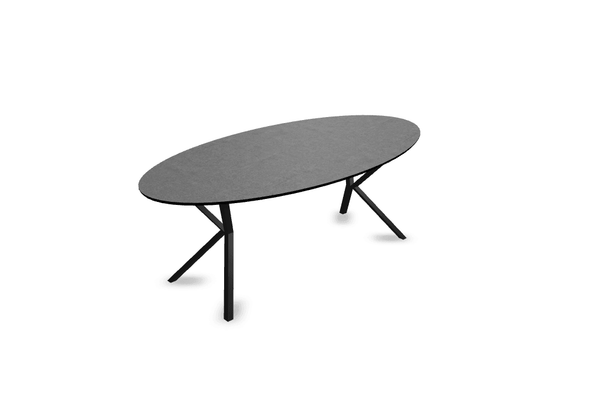 Melamine eettafel beton grijs - Ovaal - VV onderstel - {{ product.type }} - Kas20