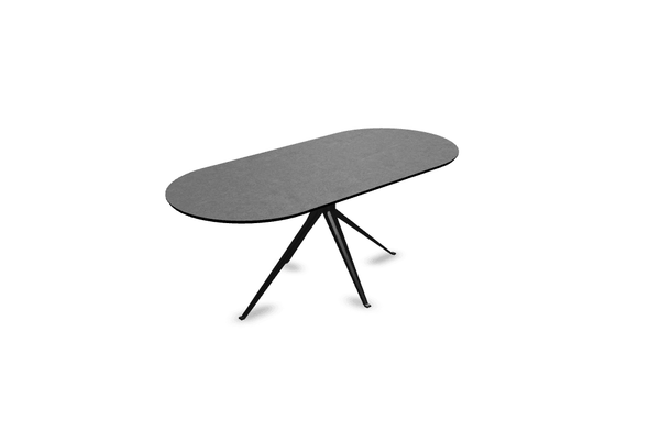 Melamine eettafel beton donker - Plat ovaal - Anna onderstel - {{ product.type }} - Kas20