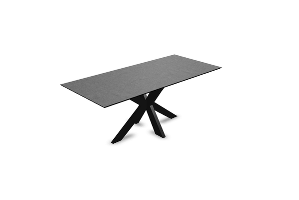 Melamine eettafel beton donker - Recht - Matrix dun onderstel - {{ product.type }} - Kas20
