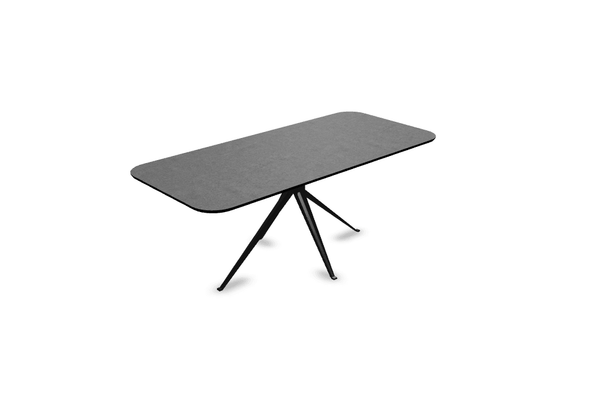 Melamine eettafel beton donker - Recht radius - Anna onderstel - {{ product.type }} - Kas20