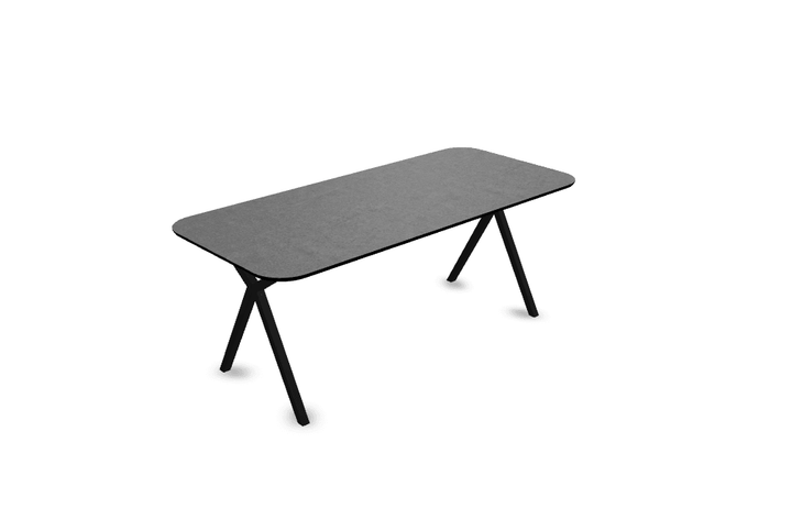 Melamine eettafel beton grijs - Recht radius - Scissor onderstel - {{ product.type }} - Kas20