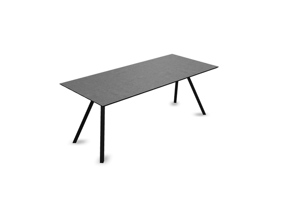 Melamine eettafel beton donker - Recht - Schuine i onderstel - {{ product.type }} - Kas20