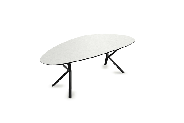 Melamine eettafel beton licht - Kiezel Type A - VV onderstel - {{ product.type }} - Kas20