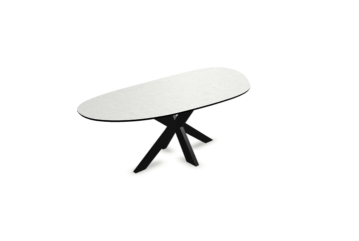 Melamine eettafel beton licht - Organisch Type A - Matrix dun onderstel - {{ product.type }} - Kas20