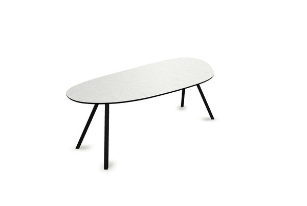 Melamine eettafel beton licht - Organisch Type A - Schuine i onderstel - {{ product.type }} - Kas20