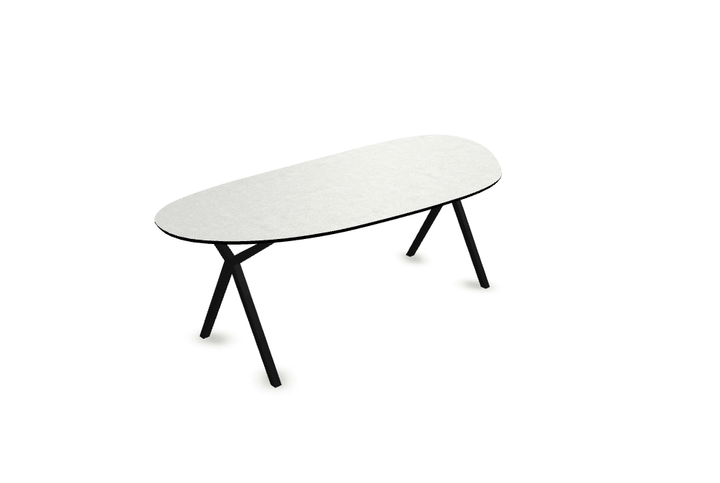 Melamine eettafel beton licht - Organisch Type A - Scissor onderstel - {{ product.type }} - Kas20