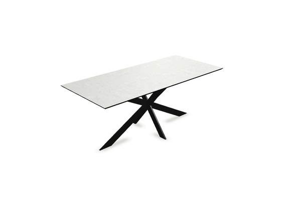 Melamine eettafel beton licht - Recht - Matrix ultra dun onderstel - {{ product.type }} - Kas20