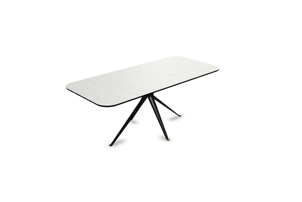 Melamine eettafel beton licht - Recht radius - Anna onderstel - {{ product.type }} - Kas20