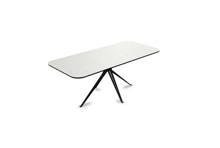 Melamine eettafel beton licht - Recht radius - Anna onderstel - {{ product.type }} - Kas20