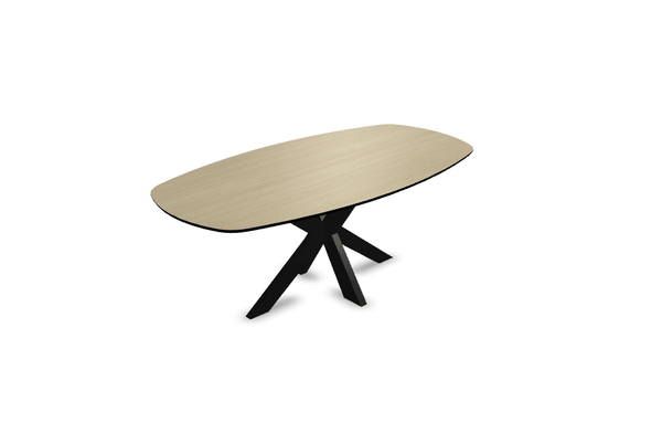 Melamine eettafel eiken licht - Deens ovaal - Matrix dun onderstel - {{ product.type }} - Kas20
