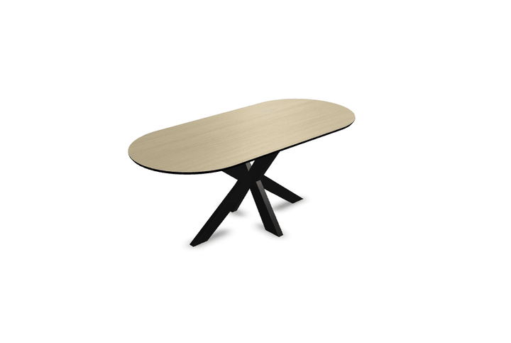 Melamine eettafel eiken licht - Plat ovaal - Matrix dun onderstel - {{ product.type }} - Kas20