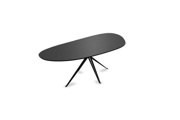 Melamine eettafel eiken zwart - Druppel Type A - Anna onderstel - {{ product.type }} - Kas20