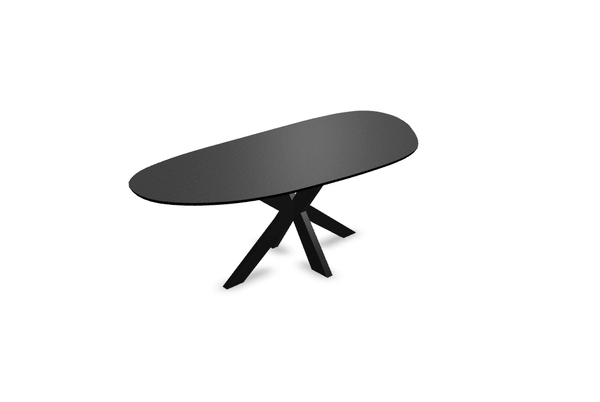 Melamine eettafel eiken zwart - Druppel Type A - Matrix dun onderstel - {{ product.type }} - Kas20