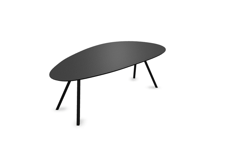 Melamine eettafel eiken zwart - Kiezel Type A - Schuine i onderstel - {{ product.type }} - Kas20