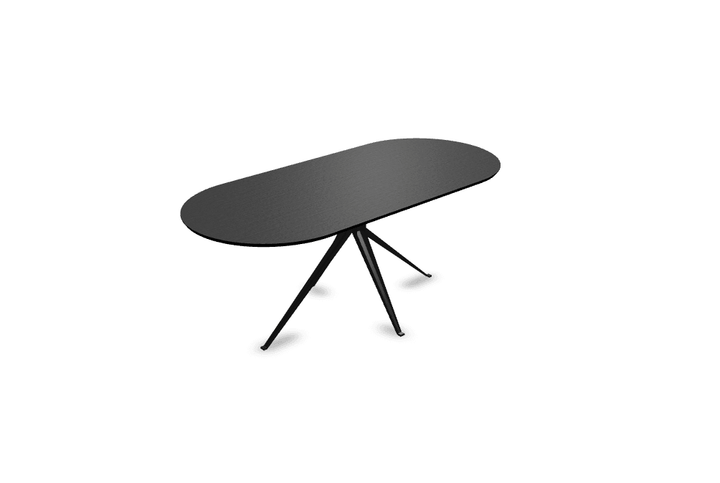 Melamine eettafel eiken zwart - Plat ovaal - Anna onderstel - {{ product.type }} - Kas20