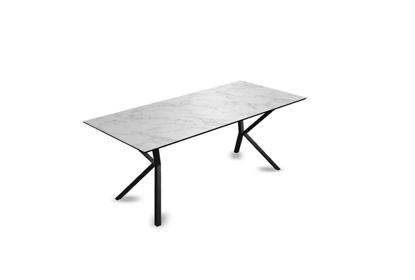 Melamine eettafel marmer wit - Recht - VV onderstel - {{ product.type }} - Kas20