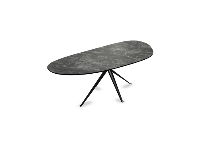 Melamine eettafel marmer zwart - Druppel Type A - Anna onderstel - {{ product.type }} - Kas20