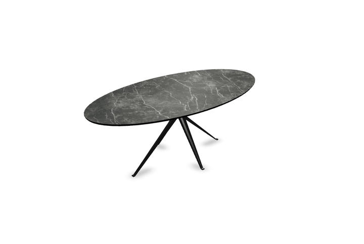 Melamine eettafel marmer zwart - Ovaal - Anna onderstel - {{ product.type }} - Kas20