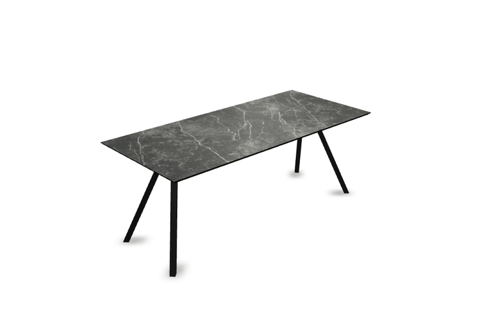 Melamine eettafel marmer zwart - Recht - Schuine i onderstel - {{ product.type }} - Kas20