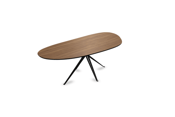 Melamine eettafel noten - Druppel Type A - Anna onderstel - {{ product.type }} - Kas20
