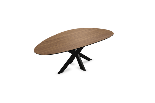 Melamine eettafel noten - Kiezel Type A - Matrix dun onderstel - {{ product.type }} - Kas20