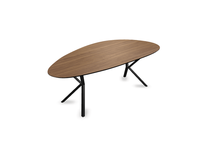 Melamine eettafel noten - Kiezel Type A - VV onderstel - {{ product.type }} - Kas20