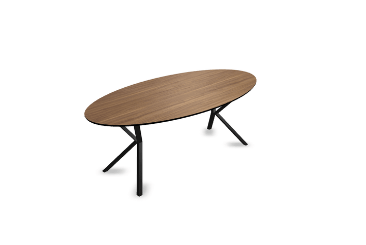 Melamine eettafel noten - Ovaal - VV onderstel - {{ product.type }} - Kas20