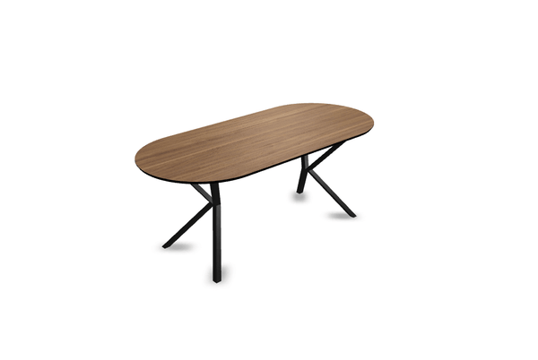Melamine eettafel noten - Plat ovaal - VV onderstel - {{ product.type }} - Kas20