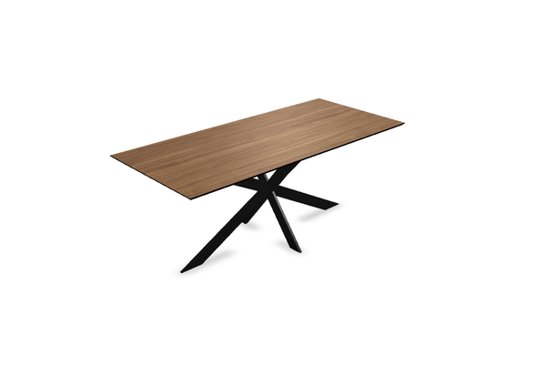 Melamine eettafel noten - Recht - Matrix ultra dun onderstel - {{ product.type }} - Kas20