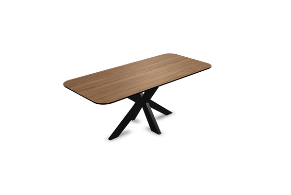 Melamine eettafel noten - Recht radius - Matrix dun onderstel - {{ product.type }} - Kas20