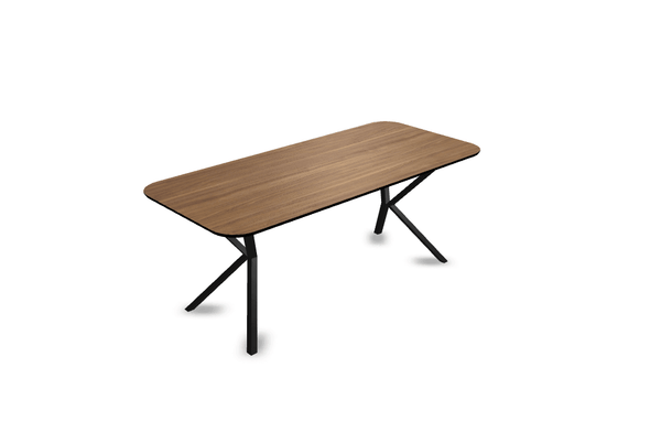 Melamine eettafel noten - Recht radius - VV onderstel - {{ product.type }} - Kas20