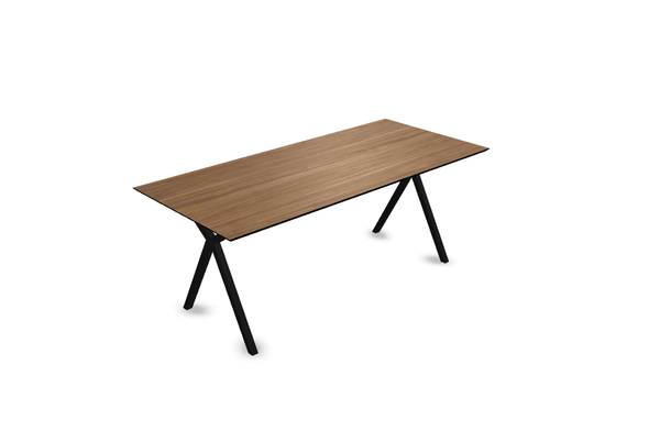 Melamine eettafel noten - Recht - Scissor onderstel - {{ product.type }} - Kas20