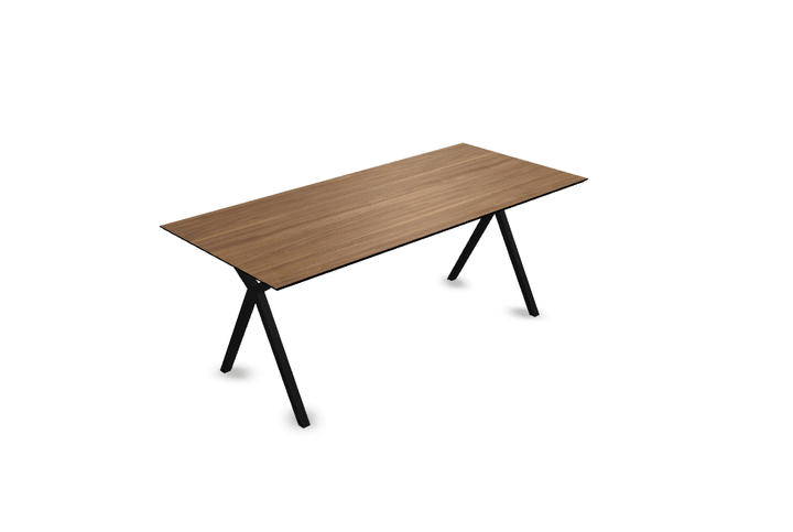 Melamine eettafel noten - Recht - Scissor onderstel - {{ product.type }} - Kas20