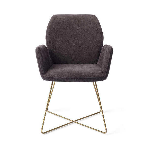 Misaki eetkamerstoel - Almost Black, Cross Gold - {{ product.type }} - Kas20