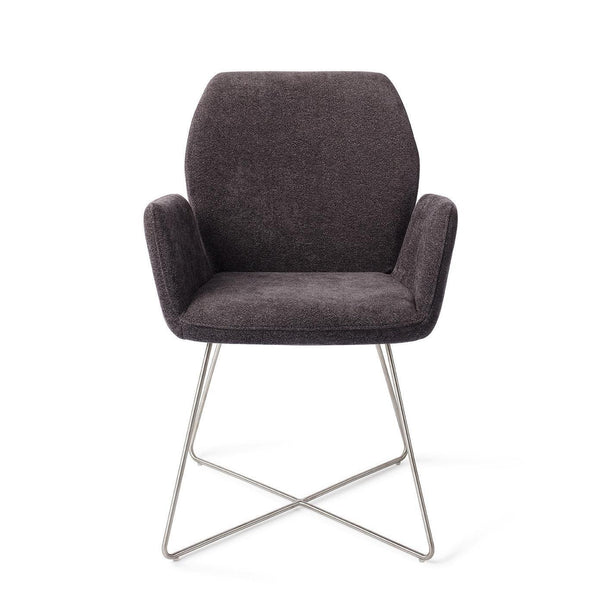Misaki eetkamerstoel - Almost Black, Cross Steel - {{ product.type }} - Kas20