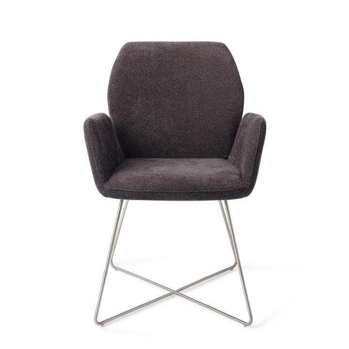 Misaki eetkamerstoel - Almost Black, Cross Steel - {{ product.type }} - Kas20