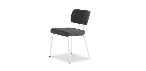Ted Eetkamerstoel - New Wool Antracite - Wit Onderstel - {{ product.type }} - Kas20