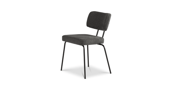 Ted Eetkamerstoel - New Wool Antracite - Zwart Onderstel - {{ product.type }} - Kas20